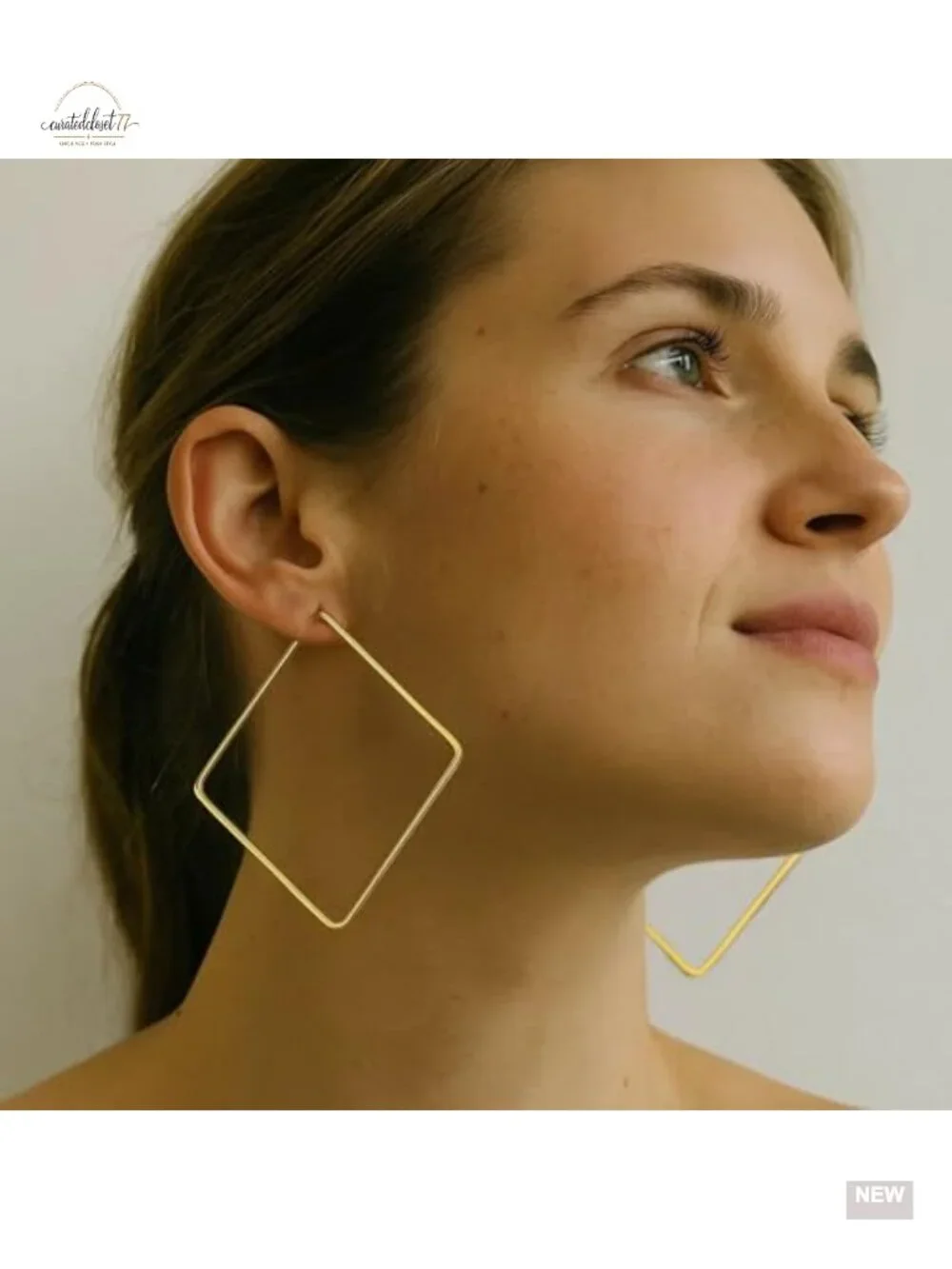 18K Gold Plated Copper Hoop Earrings - Hypoallergenic Lightweight Fashion